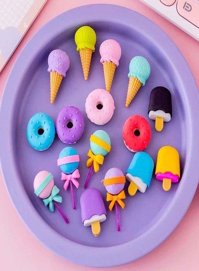 KALRA MAGIC® 4 Pcs Ice-Cream Shape Erasers + 1 Burger Sharpener | Cute & Fun Stationery Set - Image 5